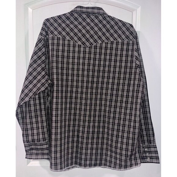 WRANGLER Western Men’s XXL Shirt Snap Buttons Long Sleeves 2XL - Picture 2 of 2
